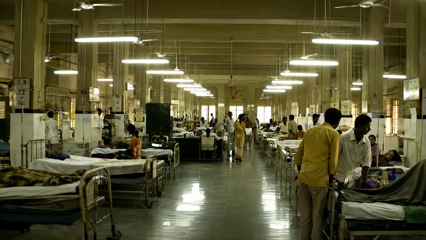 Families and caregivers waiting at KEM Hospital