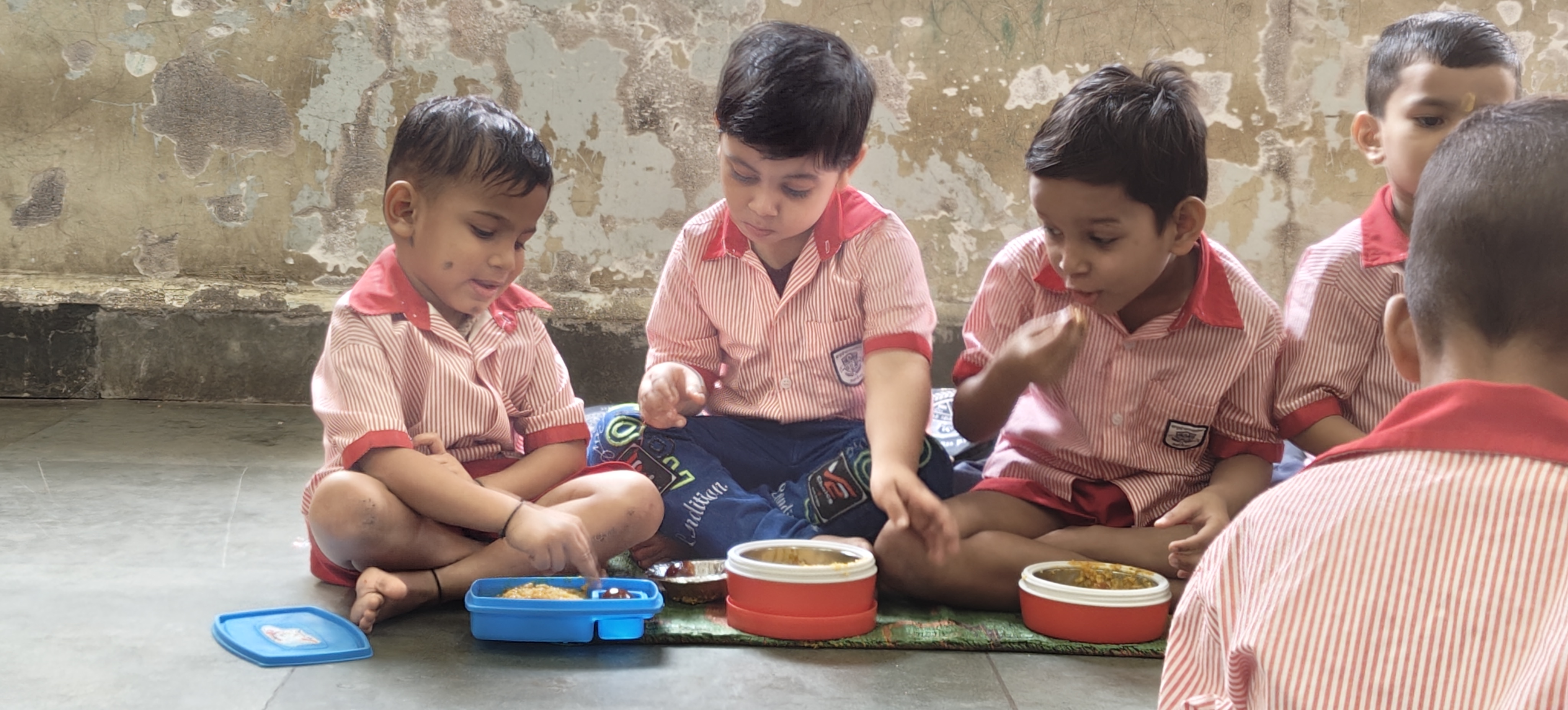  Children in School in Mumbai enjoying the birthday donation meals on 21st Feb'26