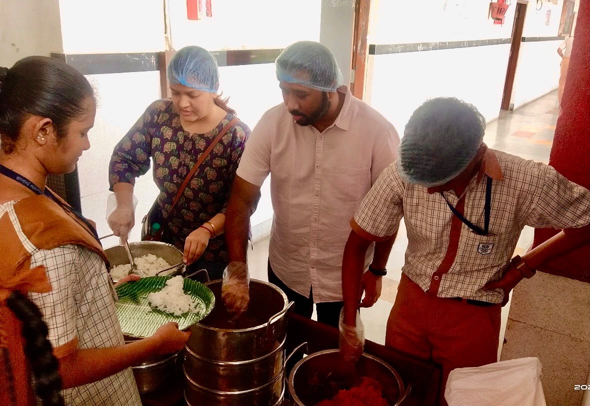   Lunch distribution at Sion School
