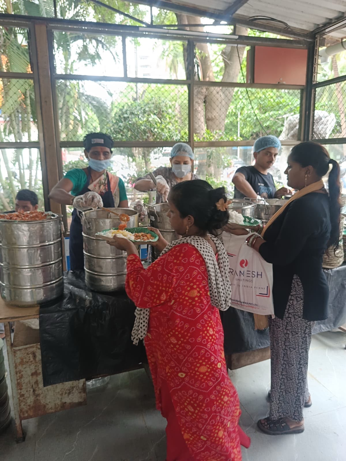   Raakhi Sawant Lunch Distribution